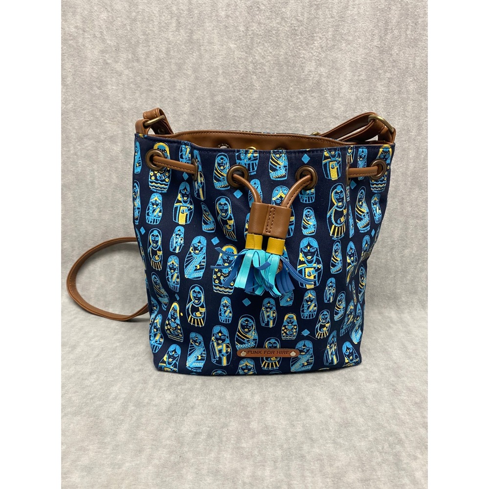 Funk‎ for Hire Sling Bag Navy Blue India Dolls Design Purse Shoulder Strap
